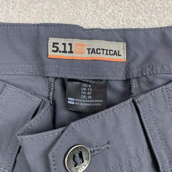 5.11 Tactical Layla Womens Gray Cargo Shorts Size 8 Utility Flex Stretch - Picture 11 of 15